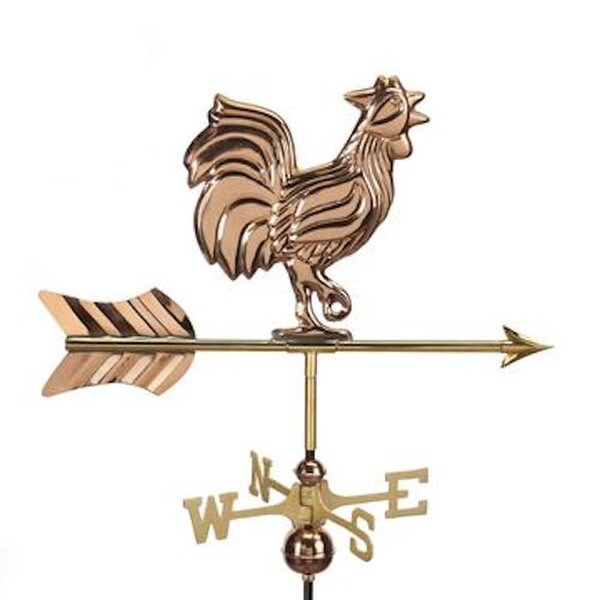 Rooster Cooper Weathervane Sitting on Arrow Directional Garden Statue